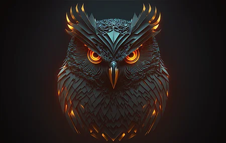 猫头鹰 极简主义 简单背景 对称性  电脑壁纸 4K壁纸