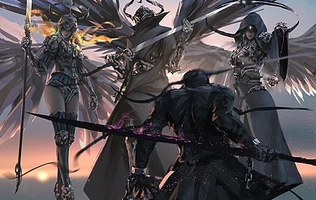  AI艺术 翅膀 长矛 奇幻艺术  电脑壁纸 4K壁纸