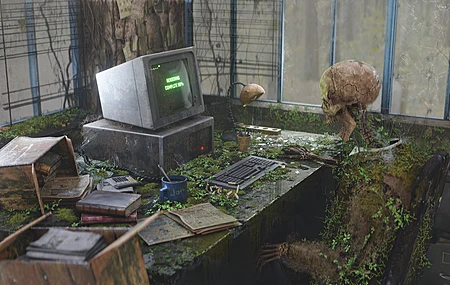 骨骼 计算机 杂草 复古  电脑壁纸 4K壁纸