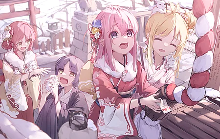 亚洲 闭上眼睛 摇滚 动漫女孩 春节 兔子 电脑壁纸 4K壁纸