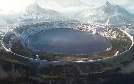 AI艺术 城市 梦幻建筑 梦幻艺术 山脉  电脑壁纸 4K壁纸