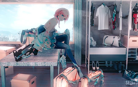 粉色头发 动漫 动漫女孩 武士 蓝色毒药 武士 武器  电脑壁纸 4K壁纸