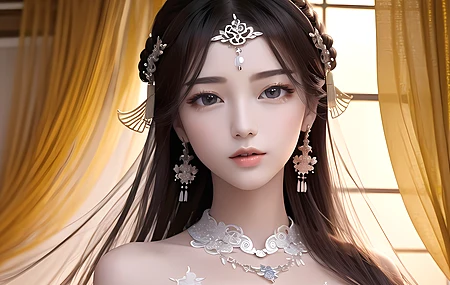 亚洲 女性 人工智能艺术  电脑壁纸 4K壁纸