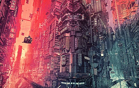  赛博朋克 未来主义 奇幻艺术 粉丝艺术 宇宙飞船 电脑壁纸 4K壁纸