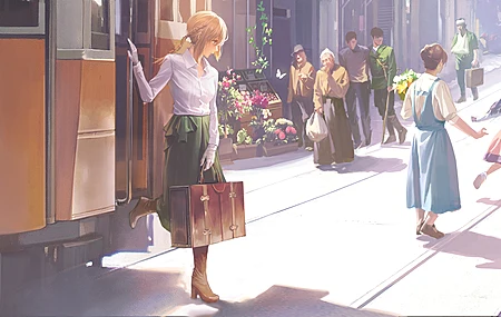 金发女郎 动漫 AI艺术 艺术作品 紫罗兰 动漫女孩  电脑壁纸 4K壁纸