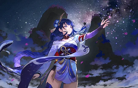 长发 动漫 动漫女孩 原神 雷登幕府 原神 中国服装 中国游戏 明星  电脑壁纸 4K壁纸