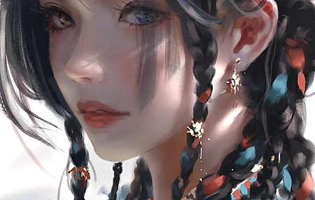 幻想女孩 辫子 鬼剑士 AI艺术 肖像显示 手机壁纸 4K壁纸