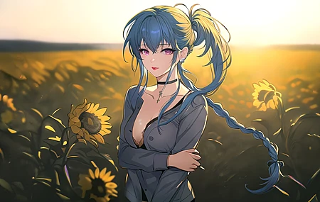 原创人物 动漫女孩 动漫 米娅 AI艺术 向日葵  电脑壁纸 8K壁纸