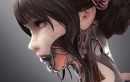 赛博朋克 AI艺术 科幻小说 半机械人 艺术状态  电脑壁纸 4K壁纸