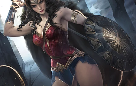 神奇女侠 女人 大腿 战士 黑发 幻想女孩  电脑壁纸 4K壁纸