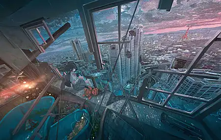 原创人物 放逐 动漫 动漫女孩 圣诞节 世界末日 城市景观  电脑壁纸 4K壁纸