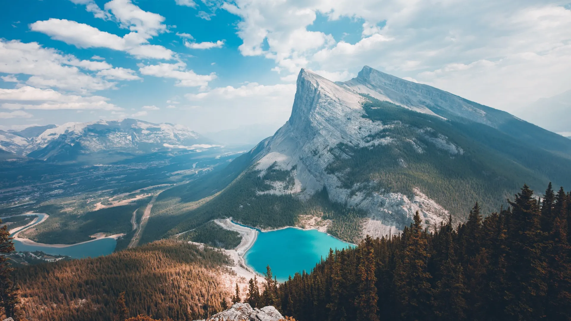 自然 风景 远景 云 山 树 森林 湖 岩石  电脑壁纸 4K壁纸
