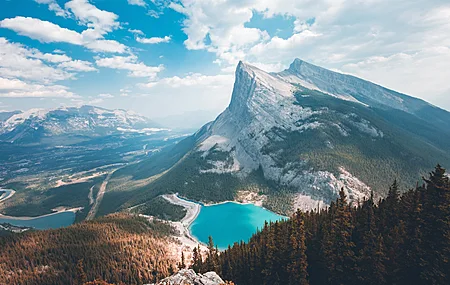 自然 风景 远景 云 山 树 森林 湖 岩石  电脑壁纸 4K壁纸