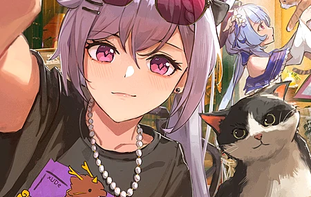 动漫 动漫女孩 猫  电脑壁纸 4K壁纸