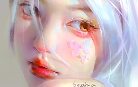 动漫 银发 棕色眼睛 动漫女孩  电脑壁纸 4K壁纸