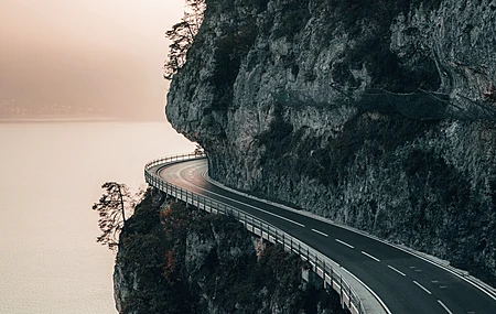 风景 自然 道路 山脉 悬崖 海洋 瑞士  电脑壁纸 4K壁纸