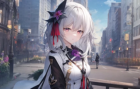 关注观众 动漫女孩  电脑壁纸 4K壁纸