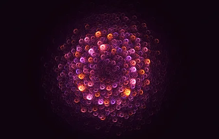 抽象 AI艺术 闪亮 灯光 彩色 深色 图案 圆形 发光 细节  电脑壁纸 4K壁纸