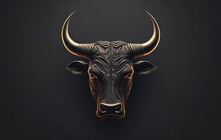 公牛 动物 艺术 简单背景 ,电脑壁纸,4K壁纸