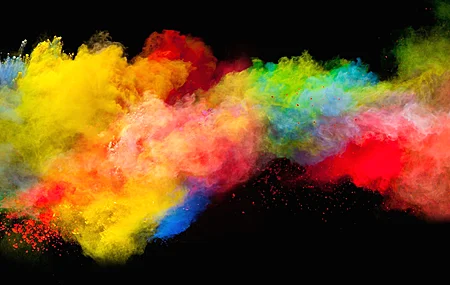 粉色 彩色 黑色 飞溅 喷粉  电脑壁纸 4K壁纸