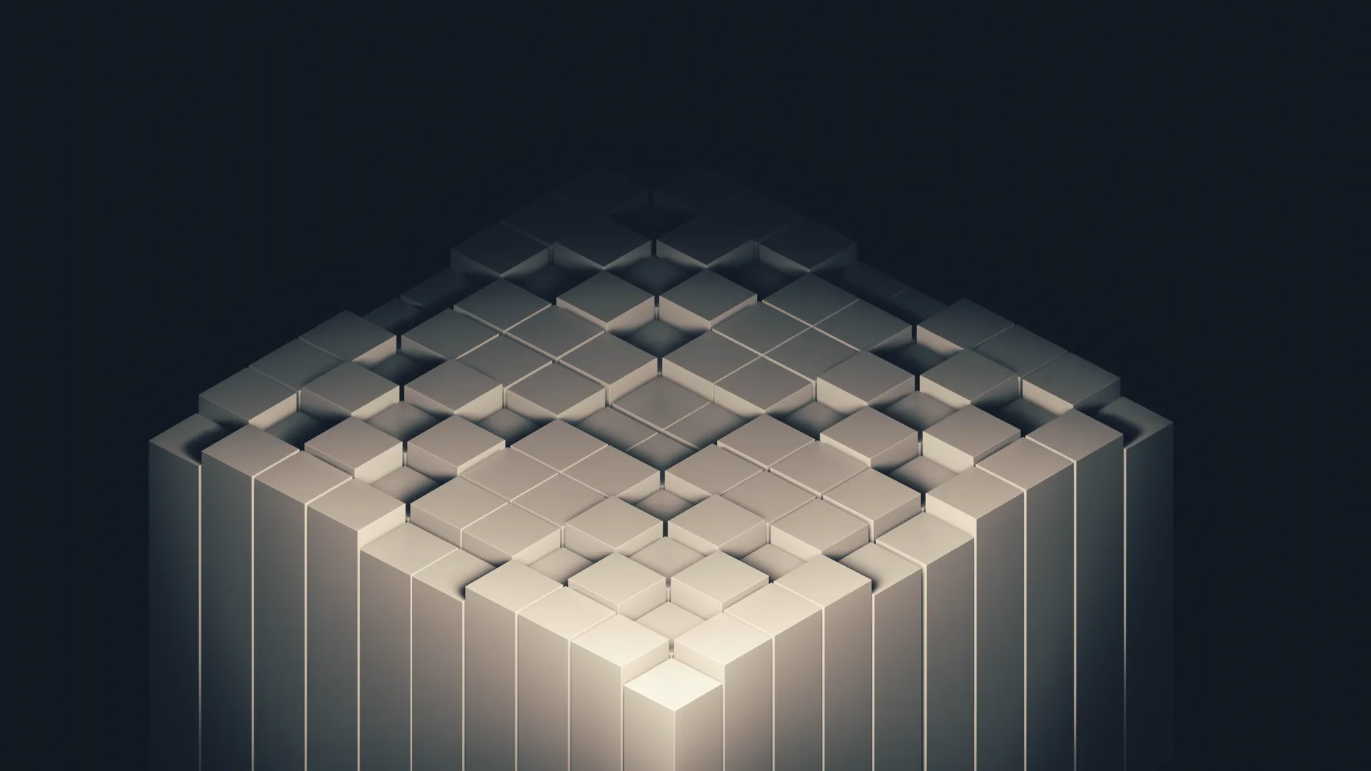 立方体 极简主义 混合器 AI艺术 简单背景 正方形 几何 抽象 块 抽象 黑色背景  电脑壁纸 4K壁纸