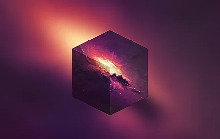  抽象 块 AI艺术 空间 空间艺术 偏差艺术 紫色 红色  电脑壁纸 4K壁纸