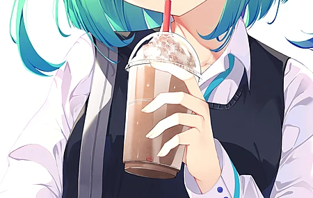  绿色头发 短发 红色眼睛 动漫女孩 虚拟 肖像显示 简单的背景 脸红 动漫  手机壁纸 4K壁纸