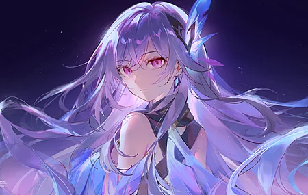 白发 红眼睛 长发 动漫 动漫女孩 头发在风中飘动 回头看 电脑壁纸 4K壁纸