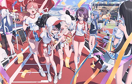 啦啦队员 拥抱 娇小 白发 动漫 动漫女孩 电脑壁纸 4K壁纸