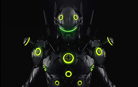 盔甲 黑色背景 霓虹灯 视频游戏艺术 黑色背景 简单背景 电脑壁纸 4K壁纸