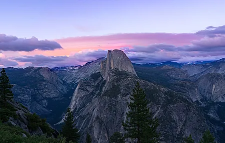 山脉 日落 俯瞰 自然 美国 加利福尼亚州 约塞米蒂国家公园 电脑壁纸 4K壁纸