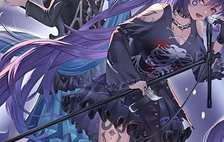 长发 站立  张开嘴 动漫 动漫女孩 手机壁纸 4K壁纸