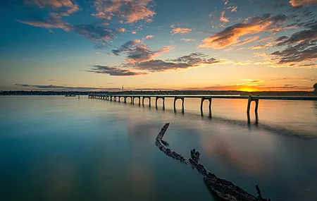 云 天空 阳光 码头 风景 电脑壁纸 4K壁纸