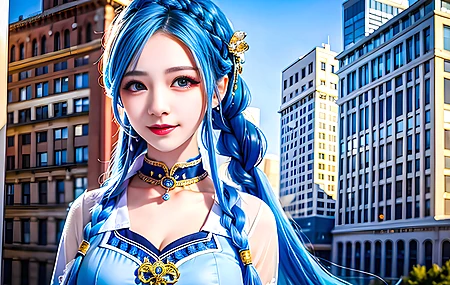 亚洲人 妇女 辫子 看着观众 微笑 长发 电脑用纸 8K纸