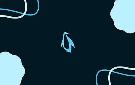 企鹅吉祥物 极简主义 数字艺术 简单的背景 电脑壁纸 4K壁纸