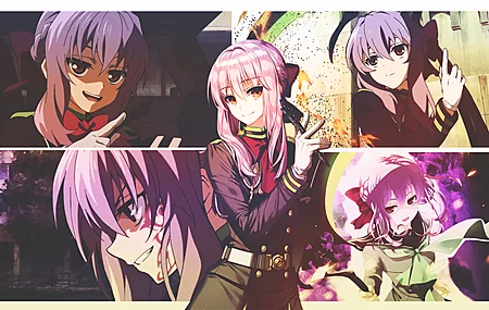 紫色头发 微笑 动漫 动漫女孩 电脑壁纸 4K壁纸