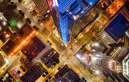 城市 建筑 城市灯光 鸟瞰 电脑壁纸 4K壁纸