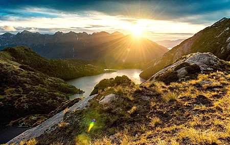 景观 自然 阳光 山 电脑壁纸 4K壁纸