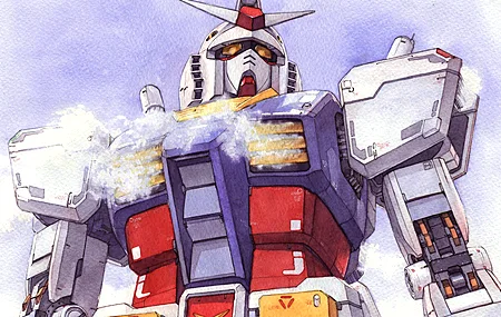 动漫 高达 水彩 水彩风格 手机套装高达 R-高达 电脑壁纸 4K壁纸