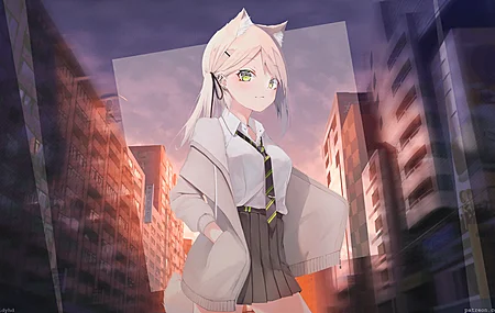 动漫 动漫女孩 画中画 电脑壁纸 4K壁纸