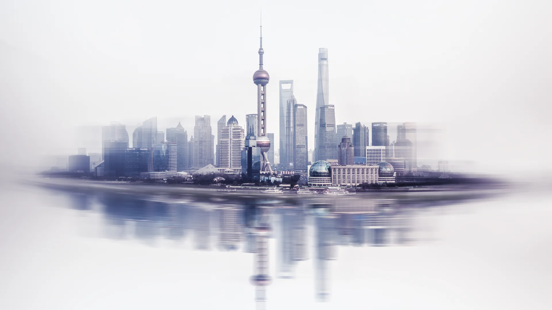 城市 天空 水 湖 建筑 云 上海 简单的背景 数字艺术 电脑壁纸 4K壁纸