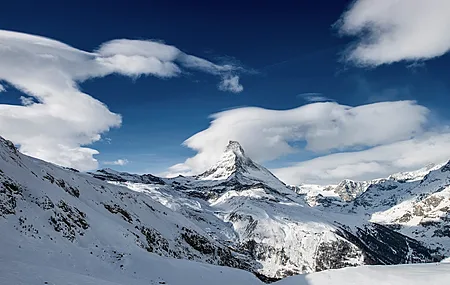 雪 山 雪峰 风景 雪山 云 天空 瑞士 自然 电脑壁纸 4K壁纸