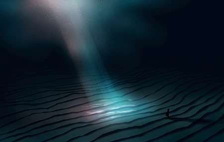 优雅 数字艺术 图片 插图 超宽 宽屏幕 灯光 沙漠 沙子 电脑壁纸 4K壁纸