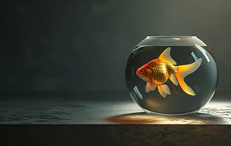 AI艺术 金鱼 碗 游泳 电脑壁纸 4K壁纸