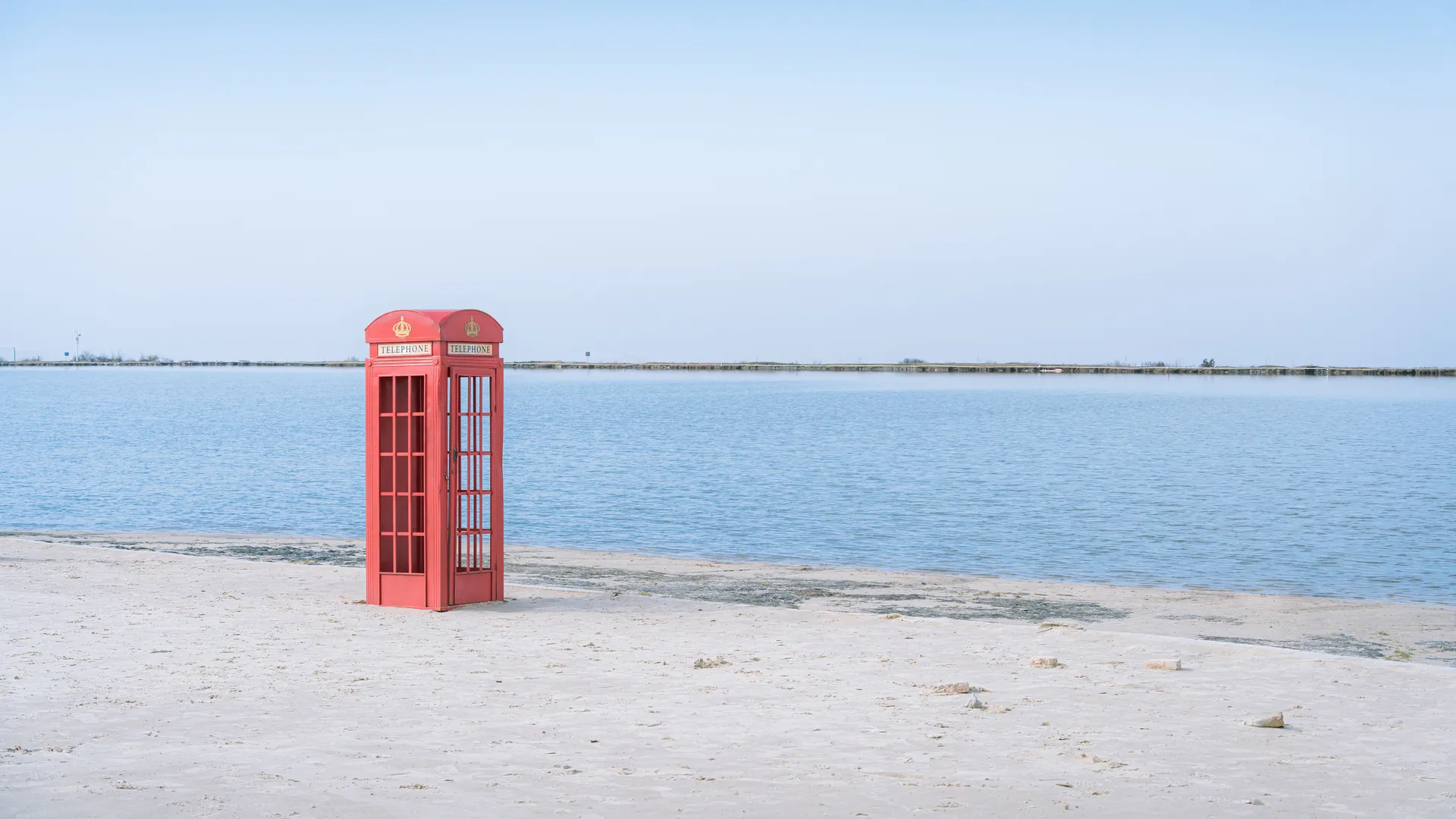 电话波 湖 海滩 电脑壁纸 4K壁纸