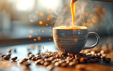 咖啡豆 咖啡杯 咖啡 电脑壁纸 4K壁纸