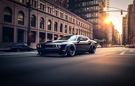 AI ART 道奇挑战者 纽约市 电脑壁纸 4K壁纸