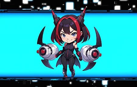 动漫女孩 霓虹灯 AI艺术 电脑壁纸 4K壁纸