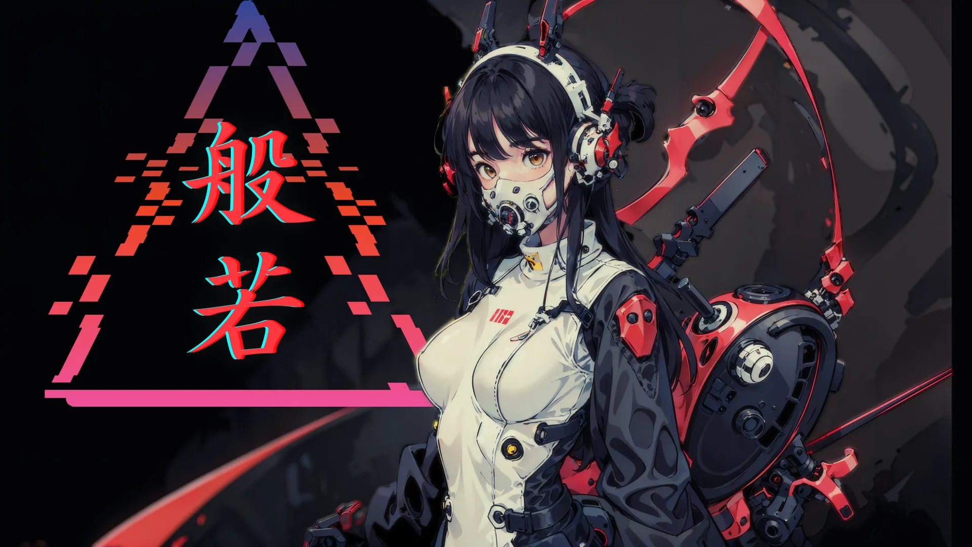 AI艺术 动漫女孩 霓虹灯 电脑壁纸 4K壁纸