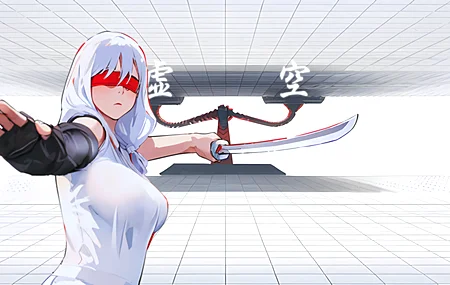 AI艺术 动漫女孩 霓虹灯 电脑壁纸 4K壁纸